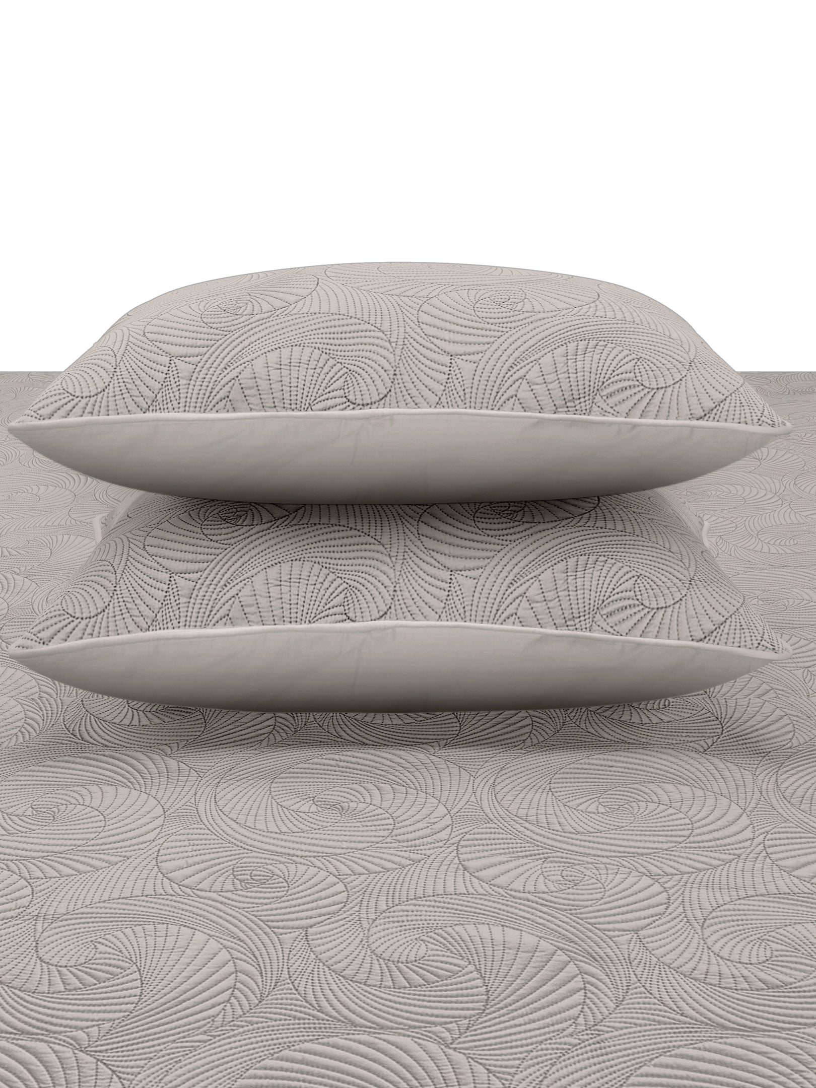 SWIRL-STONE DOUBLE QUILTED BEDSPREAD SET