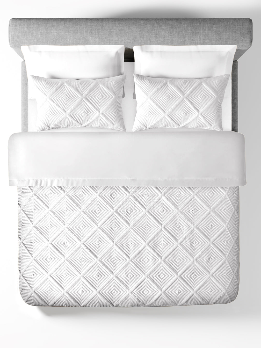 MAZE-BRILLIANT WHITE DOUBLE COMFORTER BEDDING SET