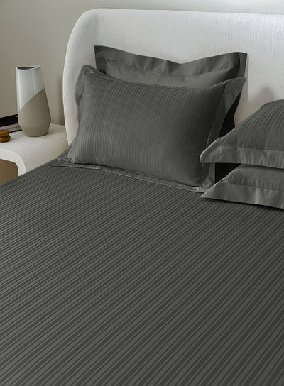 LINEA-CHARCOAL GREY KING BED SHEET SET
