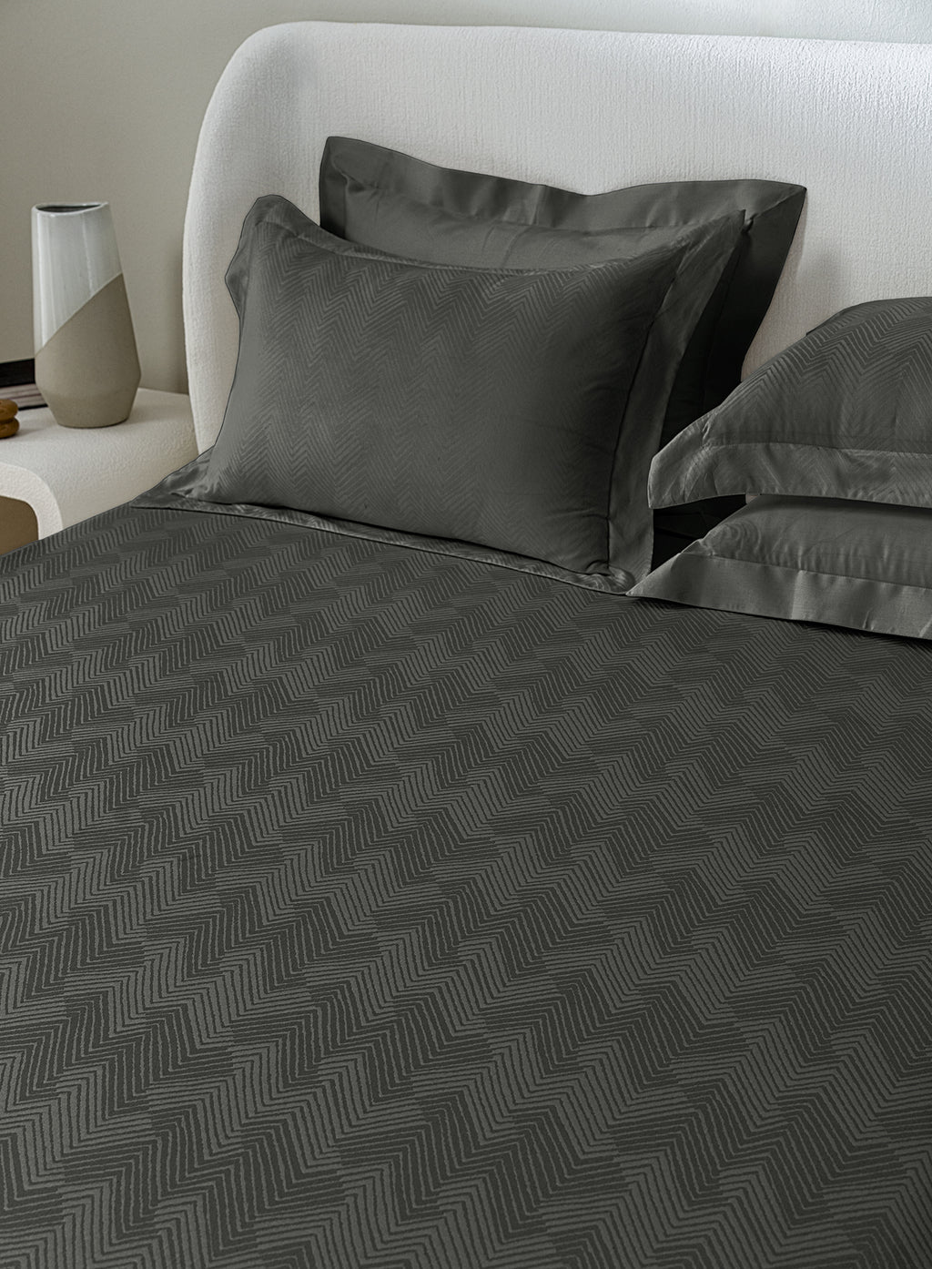 ECHO-CHARCOAL GREY KING BED SHEET SET