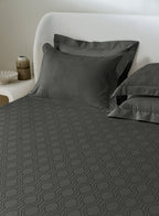 THEO-CHARCOAL GREY KING BED SHEET SET