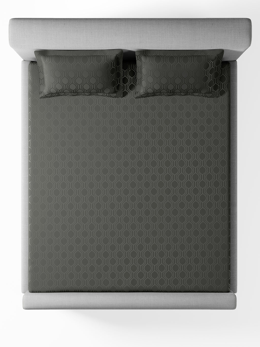 THEO-CHARCOAL GREY KING BED SHEET SET