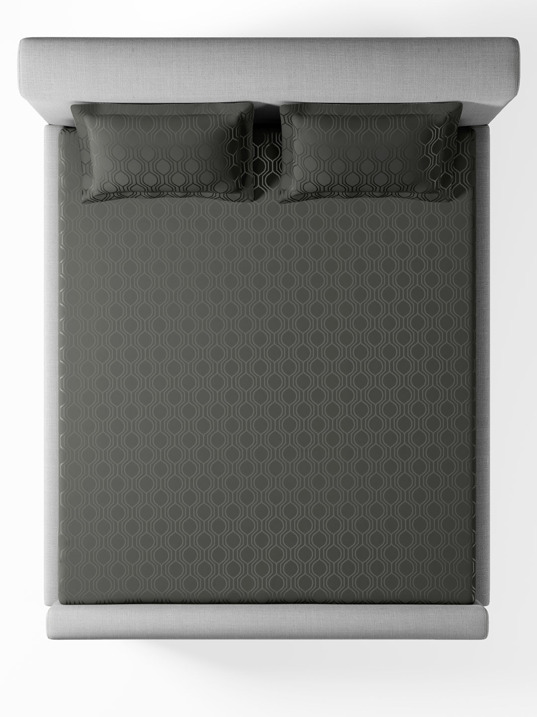 THEO-CHARCOAL GREY KING BED SHEET SET
