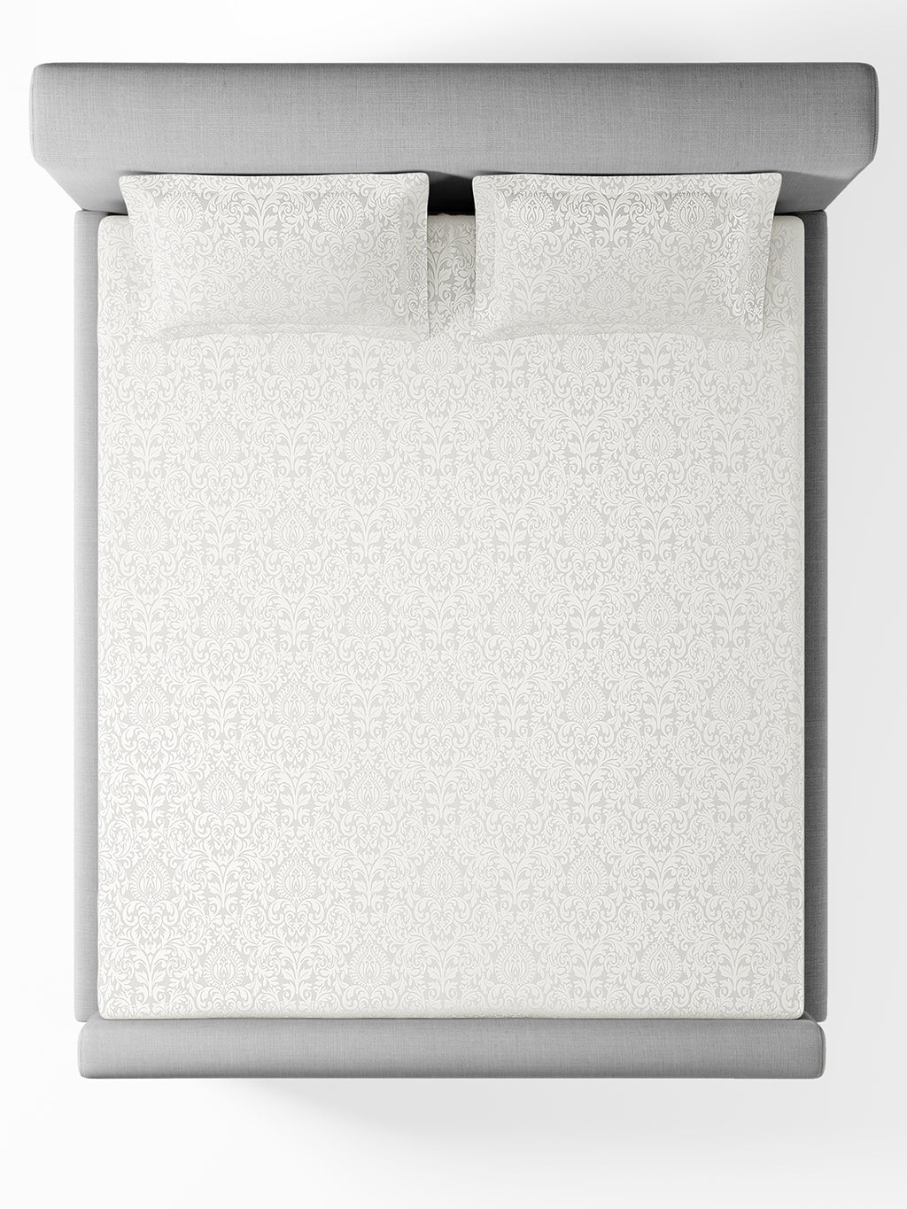 VALENCIA-BRIGHT WHITE KING BED SHEET SET