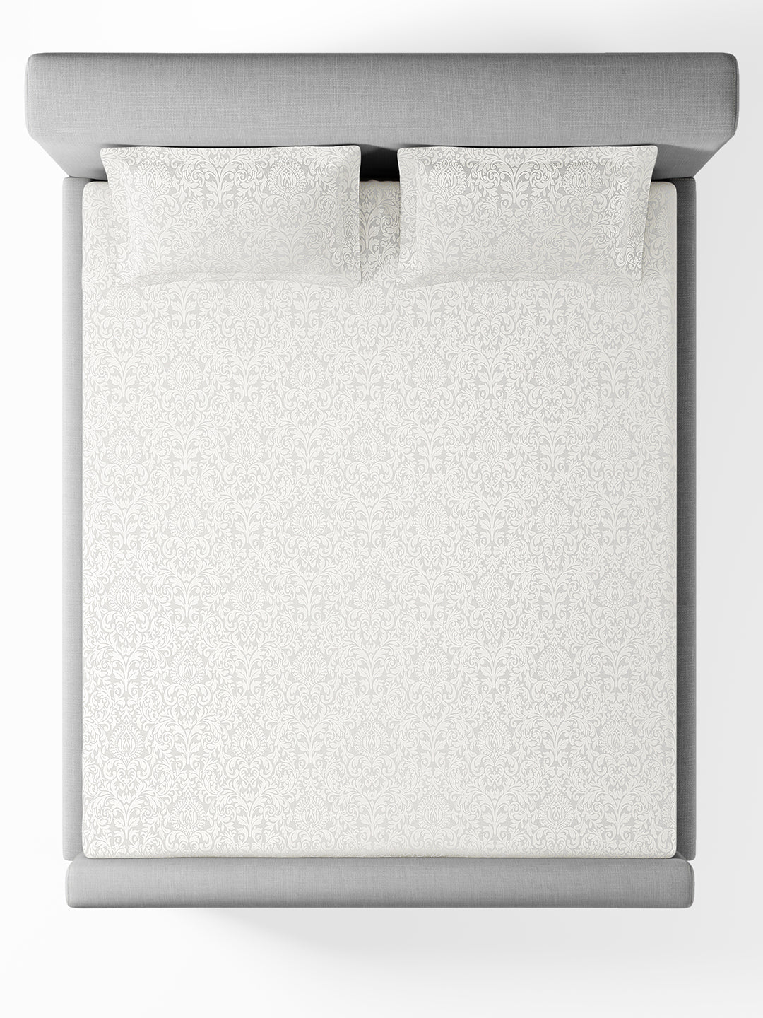 VALENCIA-BRIGHT WHITE KING BED SHEET SET