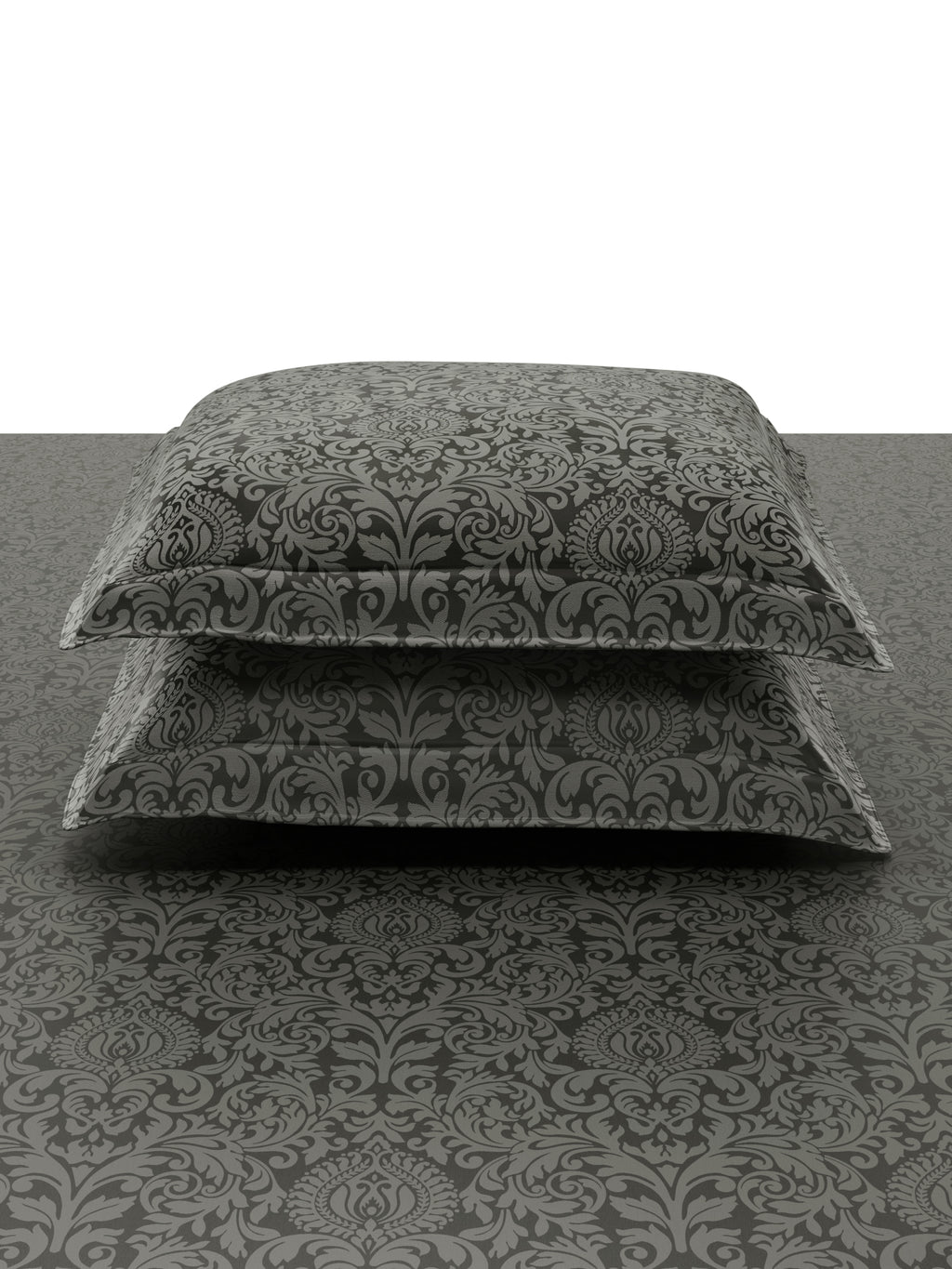 VALENCIA-CHARCOAL GREY KING BED SHEET SET