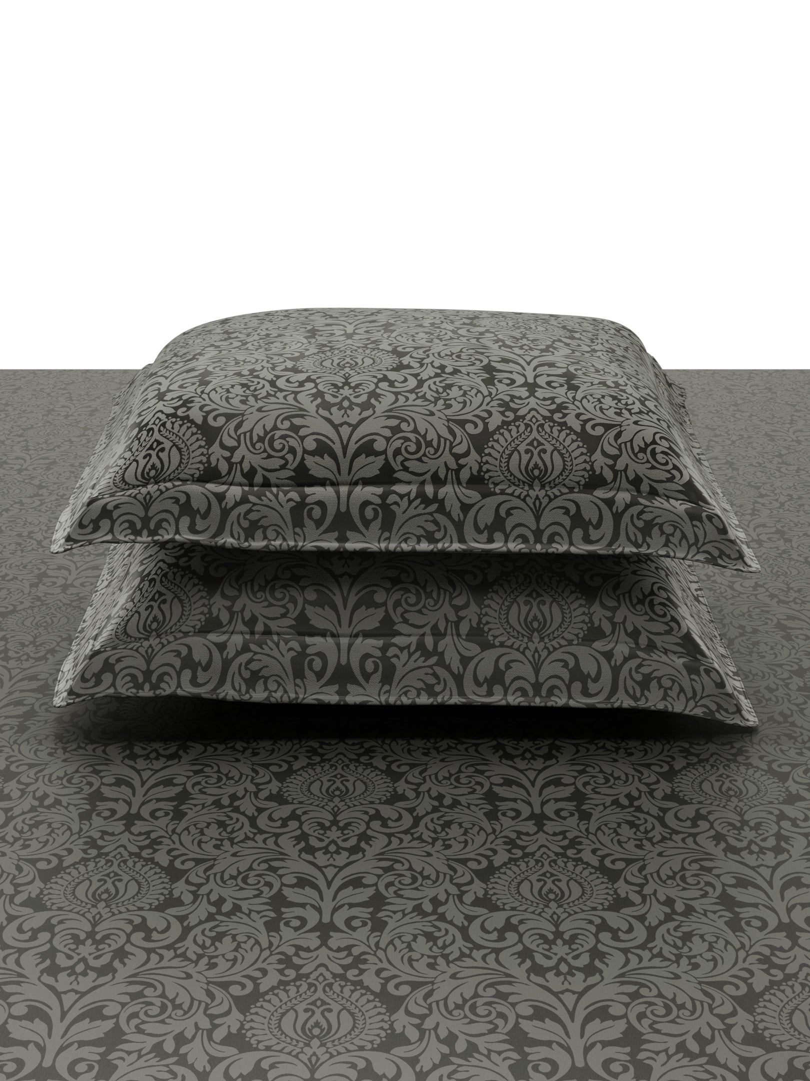 VALENCIA-CHARCOAL GREY KING BED SHEET SET