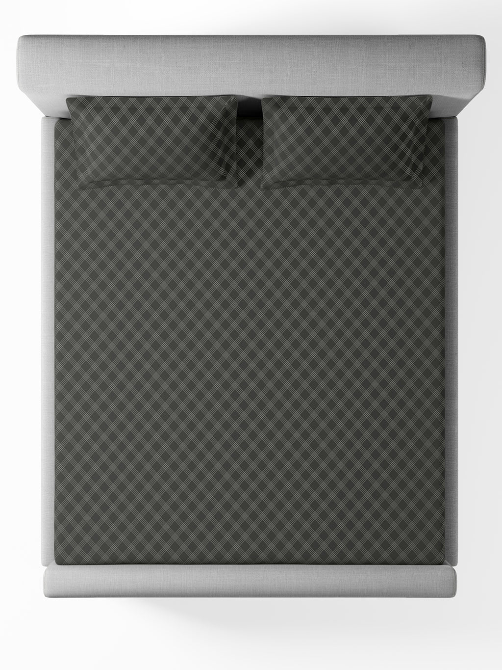 ARCADIA-CHARCOAL GREY KING BED SHEET SET