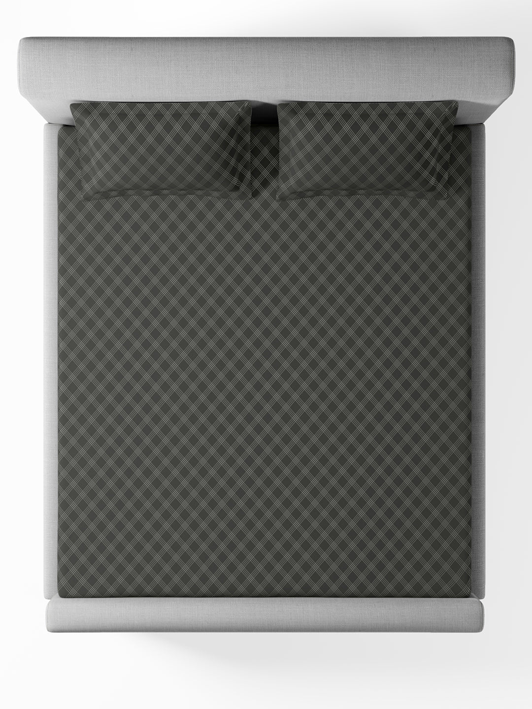 ARCADIA-CHARCOAL GREY KING BED SHEET SET