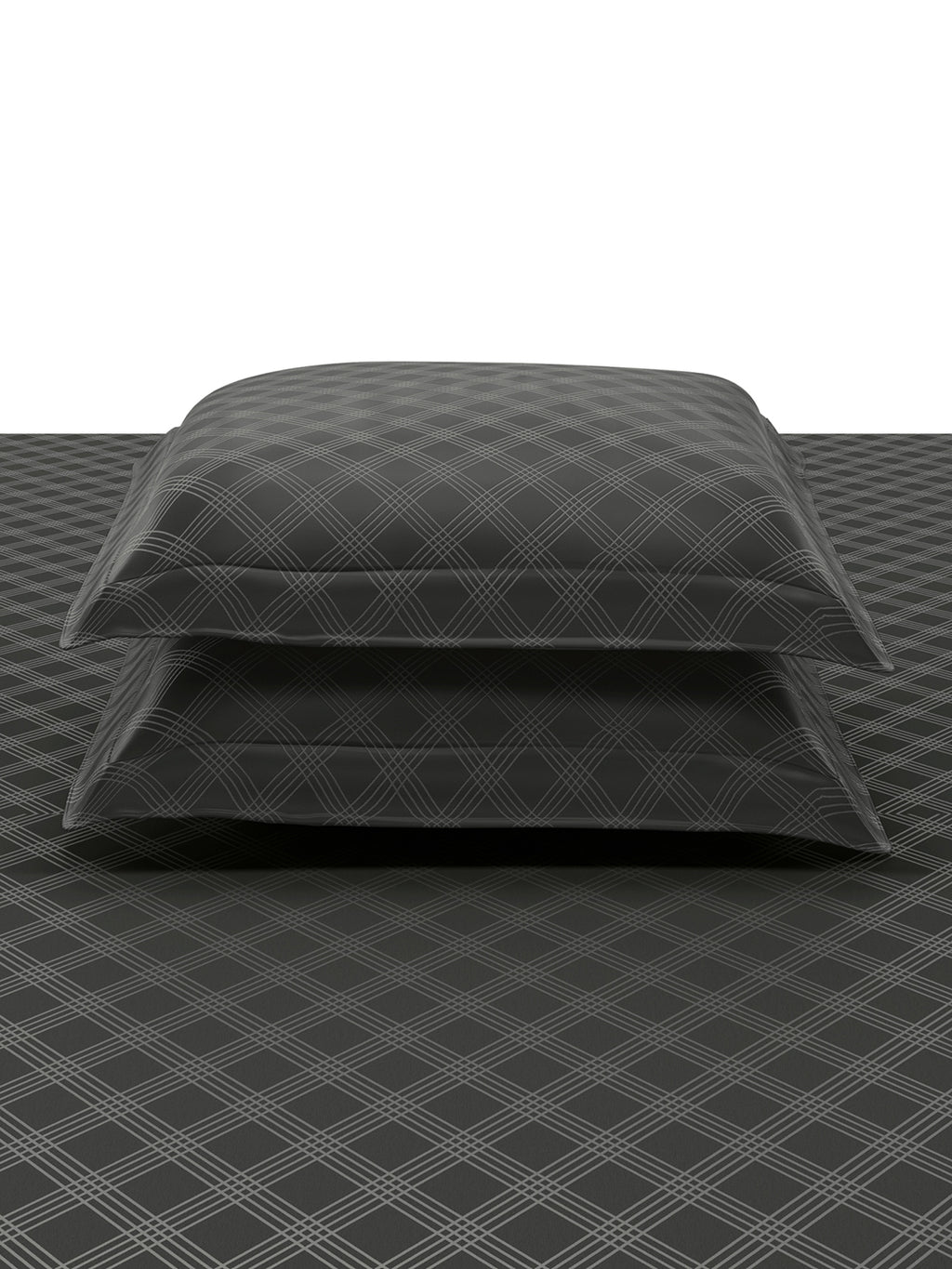 ARCADIA-CHARCOAL GREY KING BED SHEET SET