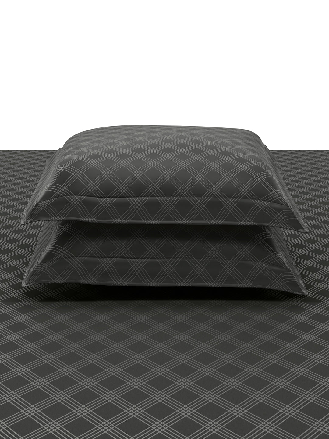 ARCADIA-CHARCOAL GREY KING BED SHEET SET