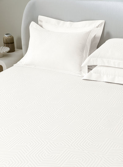 TESSA-BRIGHT WHITE KING BED SHEET SET