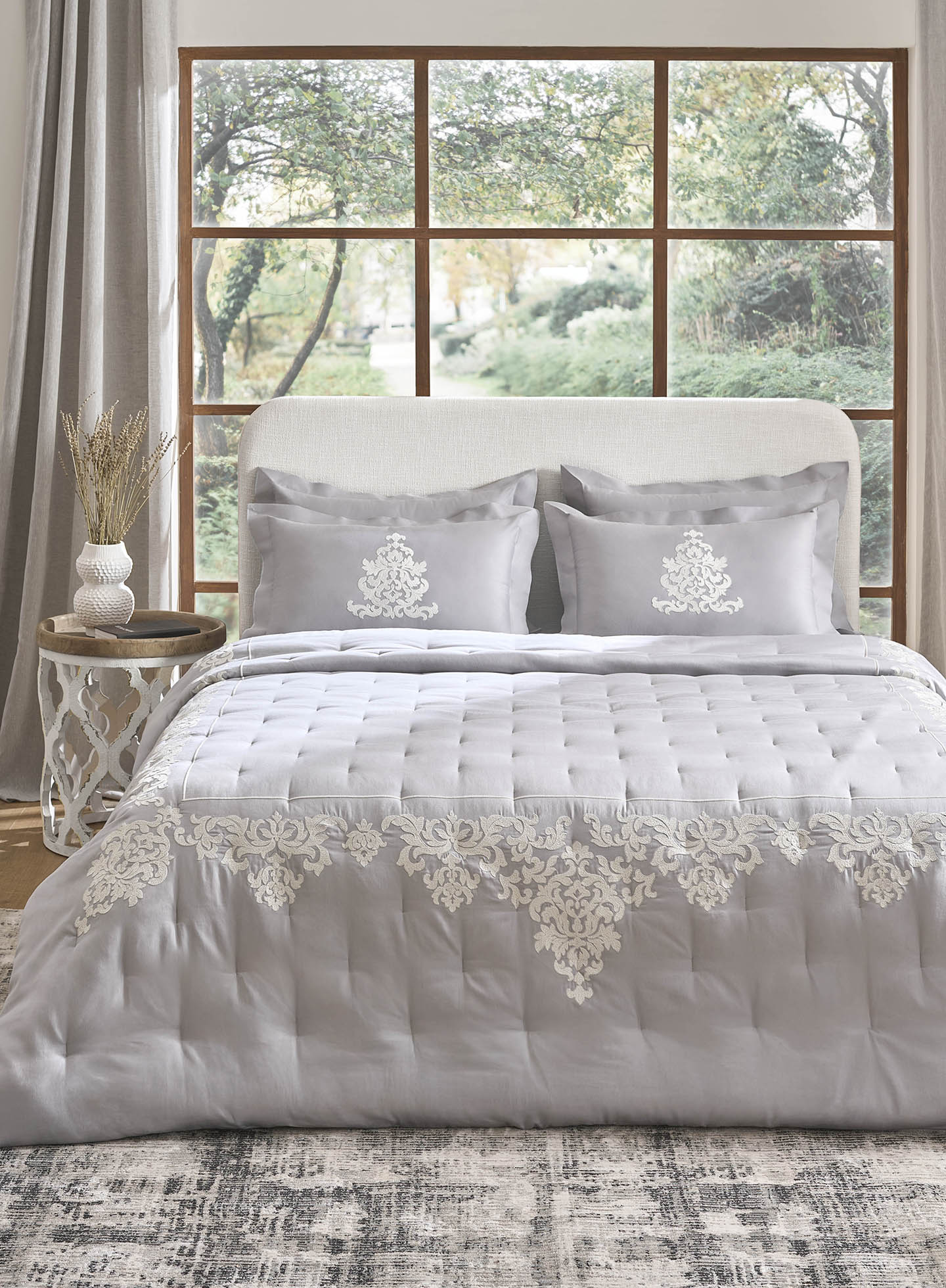 IMPERIAL-NEW GREY DOUBLE COMFORTER BEDDING SET