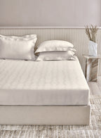 STREAK-BRIGHT WHITE KING BED SHEET SET