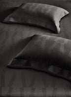 STREAK-CHARCOAL GREY KING BED SHEET SET
