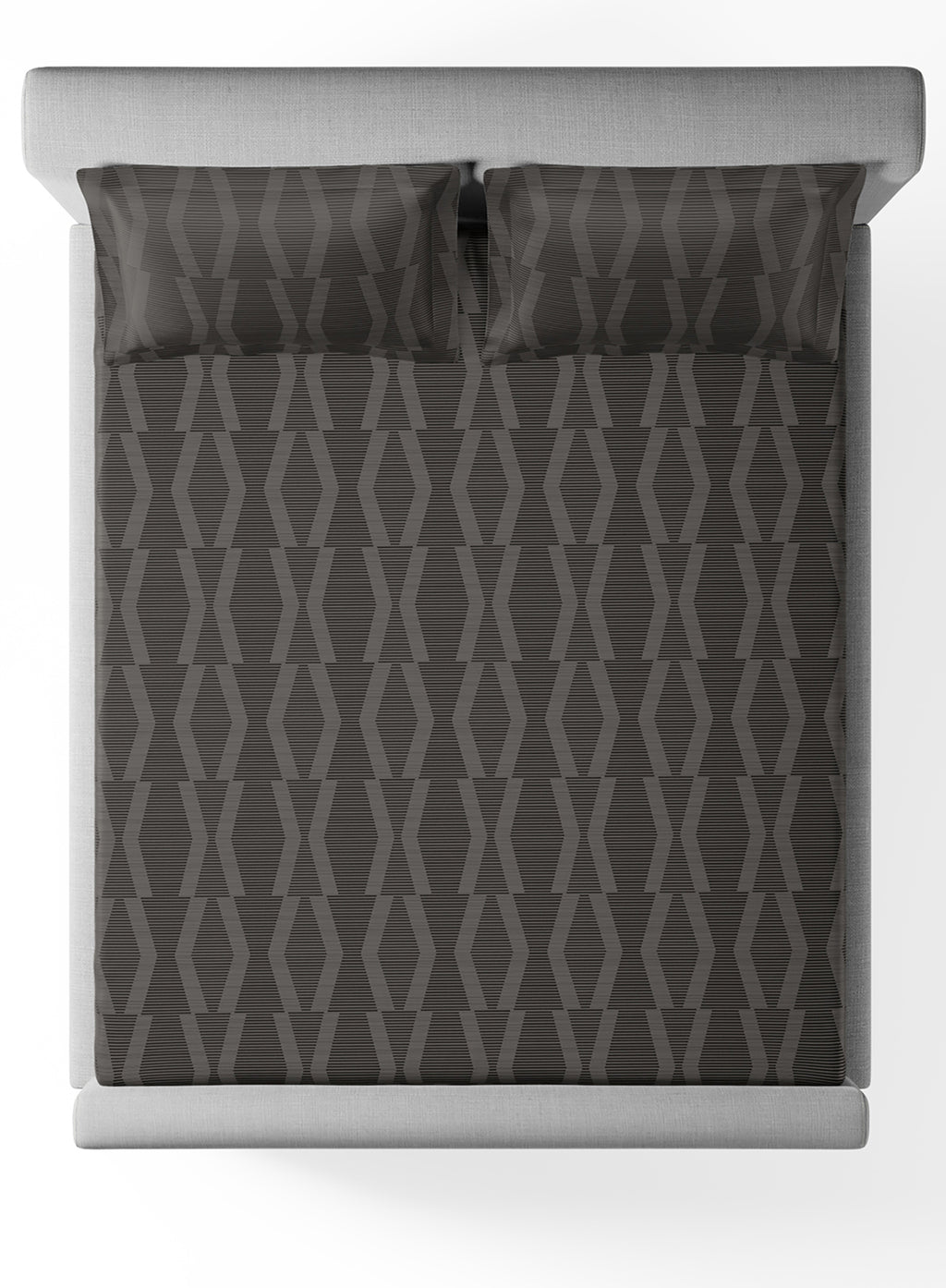 STREAK-CHARCOAL GREY KING BED SHEET SET