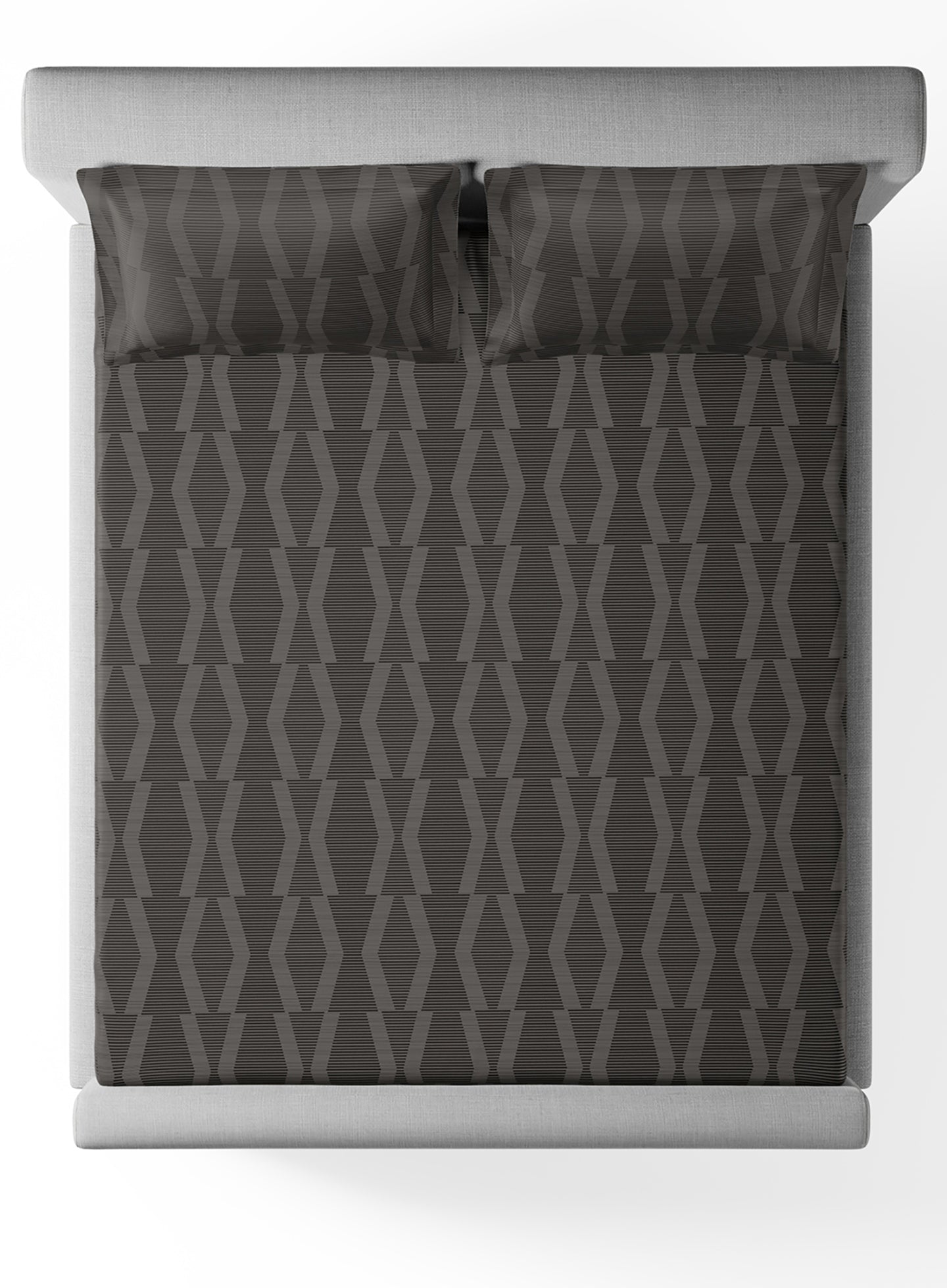 STREAK-CHARCOAL GREY KING BED SHEET SET