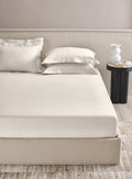 RAVEL-BRIGHT WHITE KING BED SHEET SET