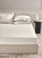 RAVEL-BRIGHT WHITE KING BED SHEET SET