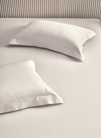 RAVEL-BRIGHT WHITE KING BED SHEET SET
