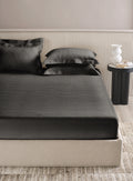 RAVEL-CHARCOAL GREY KING BED SHEET SET