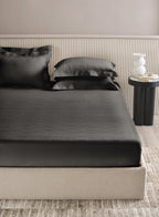 RAVEL-CHARCOAL GREY KING BED SHEET SET