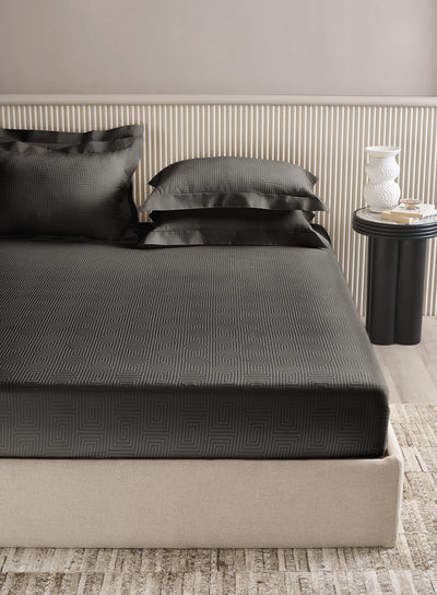 RAVEL-CHARCOAL GREY KING BED SHEET SET