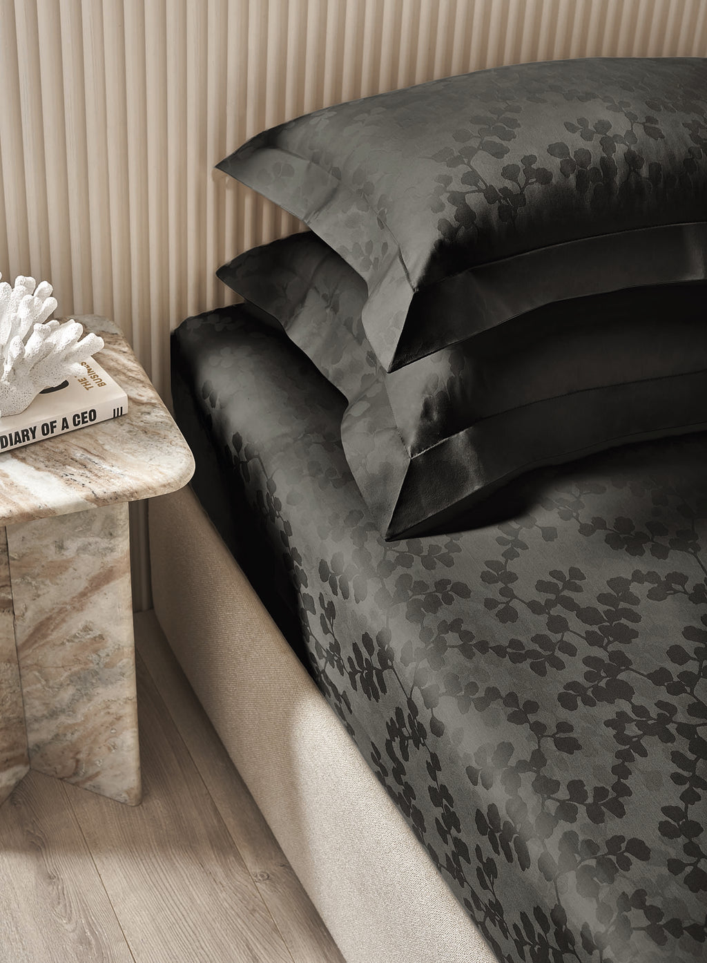 MAYBURY-CHARCOAL GREY KING BED SHEET SET