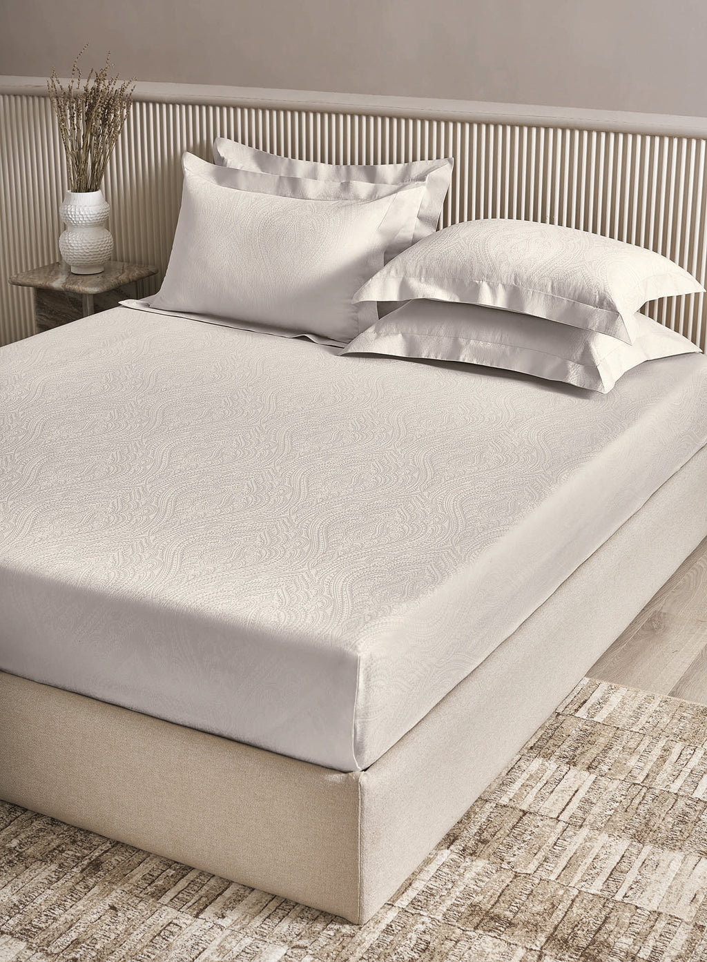IMPERIA-BRIGHT WHITE KING BED SHEET SET