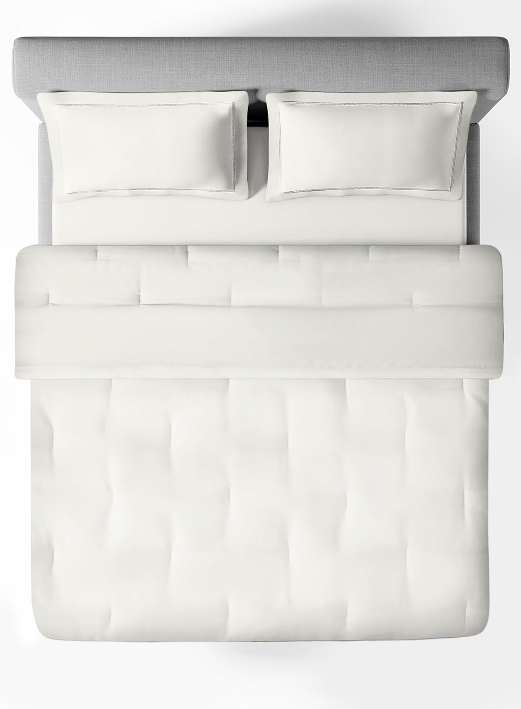 RUSKIN-BRIGHT WHITE DOUBLE COMFORTER BEDDING SET