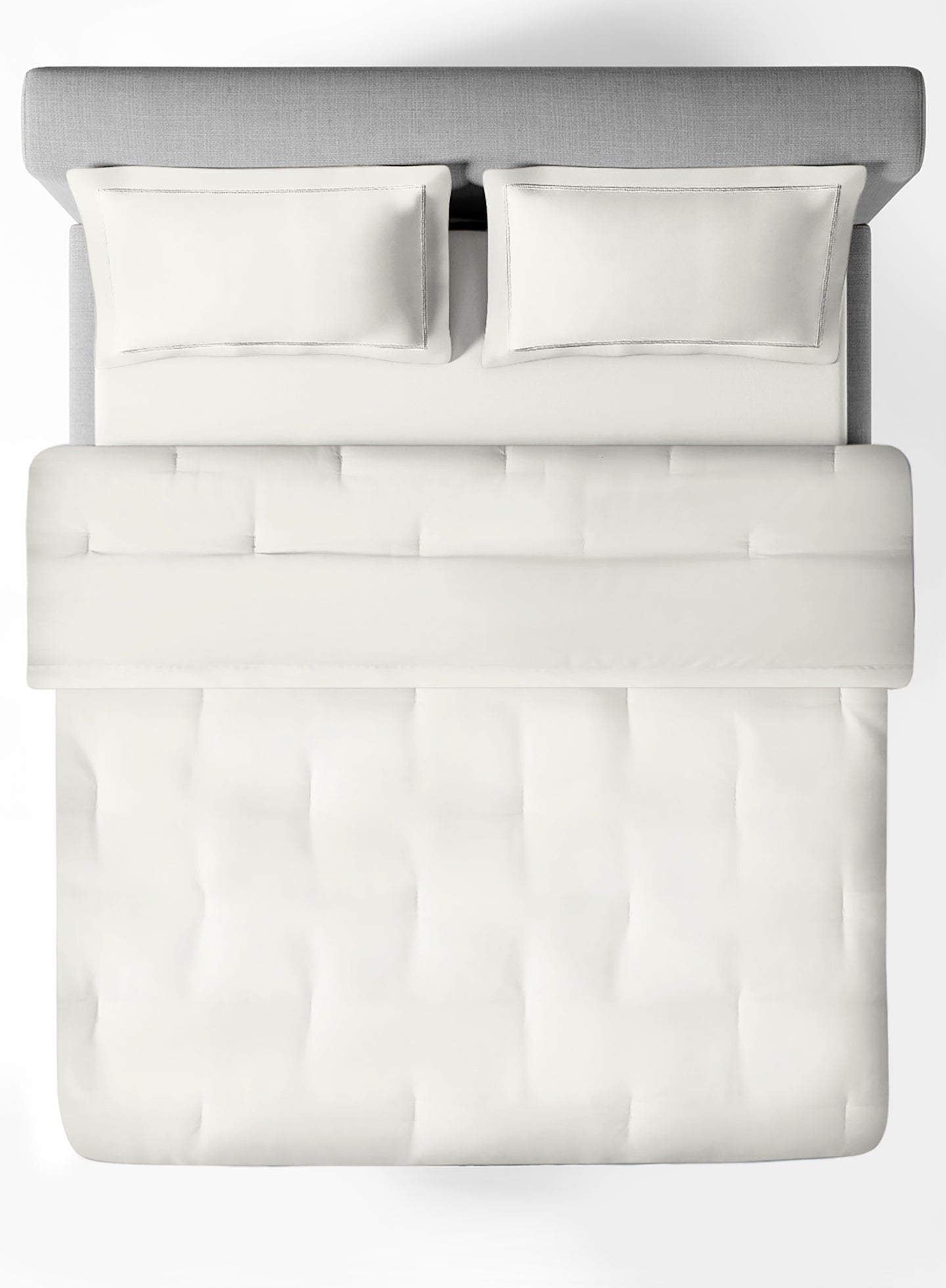 RUSKIN-BRIGHT WHITE DOUBLE COMFORTER BEDDING SET
