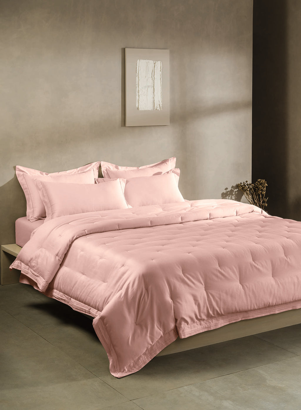 RUSKIN-MELON KING BED SHEET SET