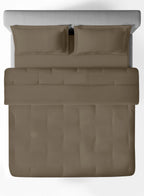 RUSKIN-TAUPE GREY DOUBLE COMFORTER BEDDING SET