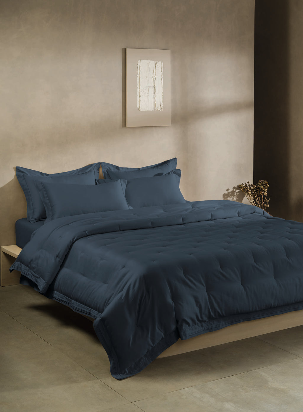 RUSKIN-BLUE MIRAGE KING BED SHEET SET