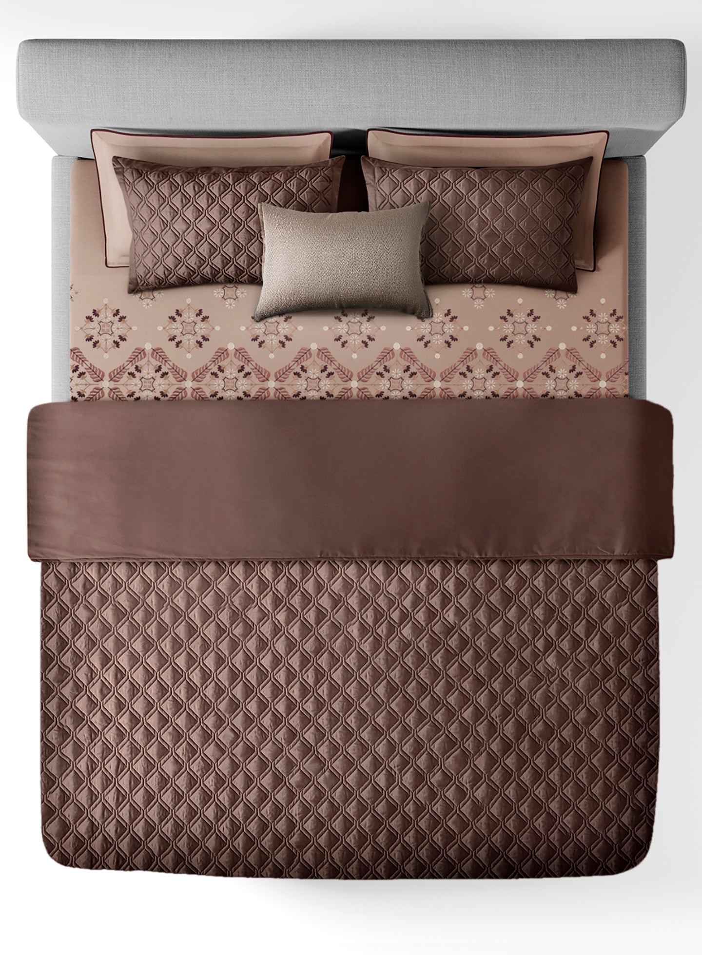 INDIENNE-FUDGESICKLE-WARM TAUPE BEDDING GIFT SET