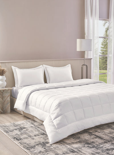 BELMONT-BRIGHT WHITE KING BED SHEET SET