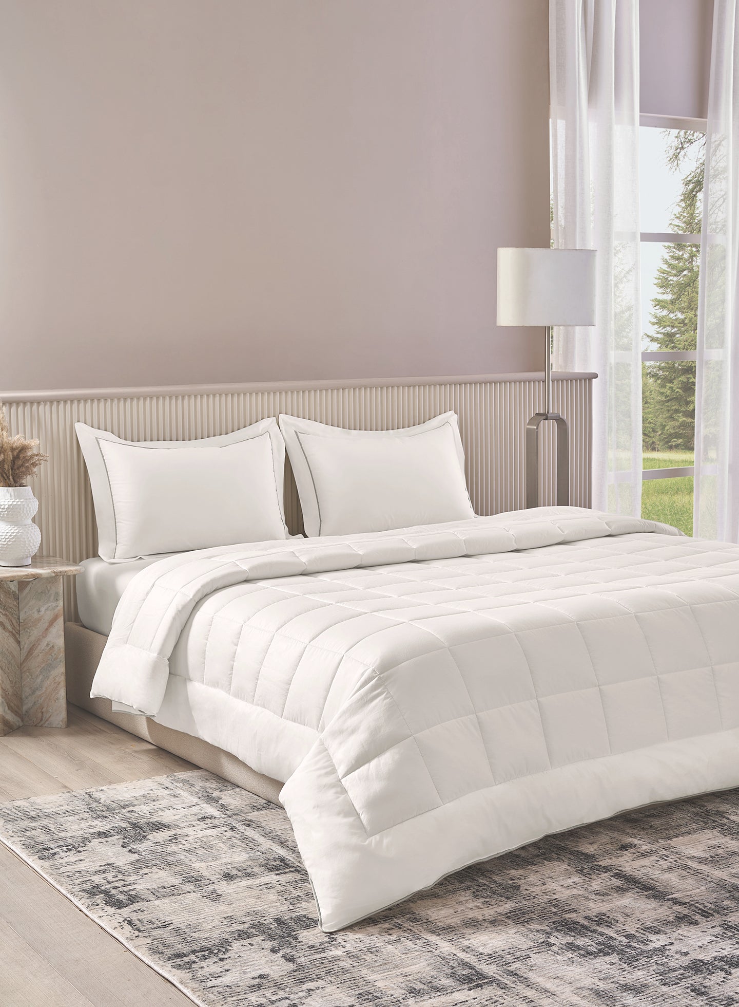 BELMONT-WHITE SMOKE KING BED SHEET SET