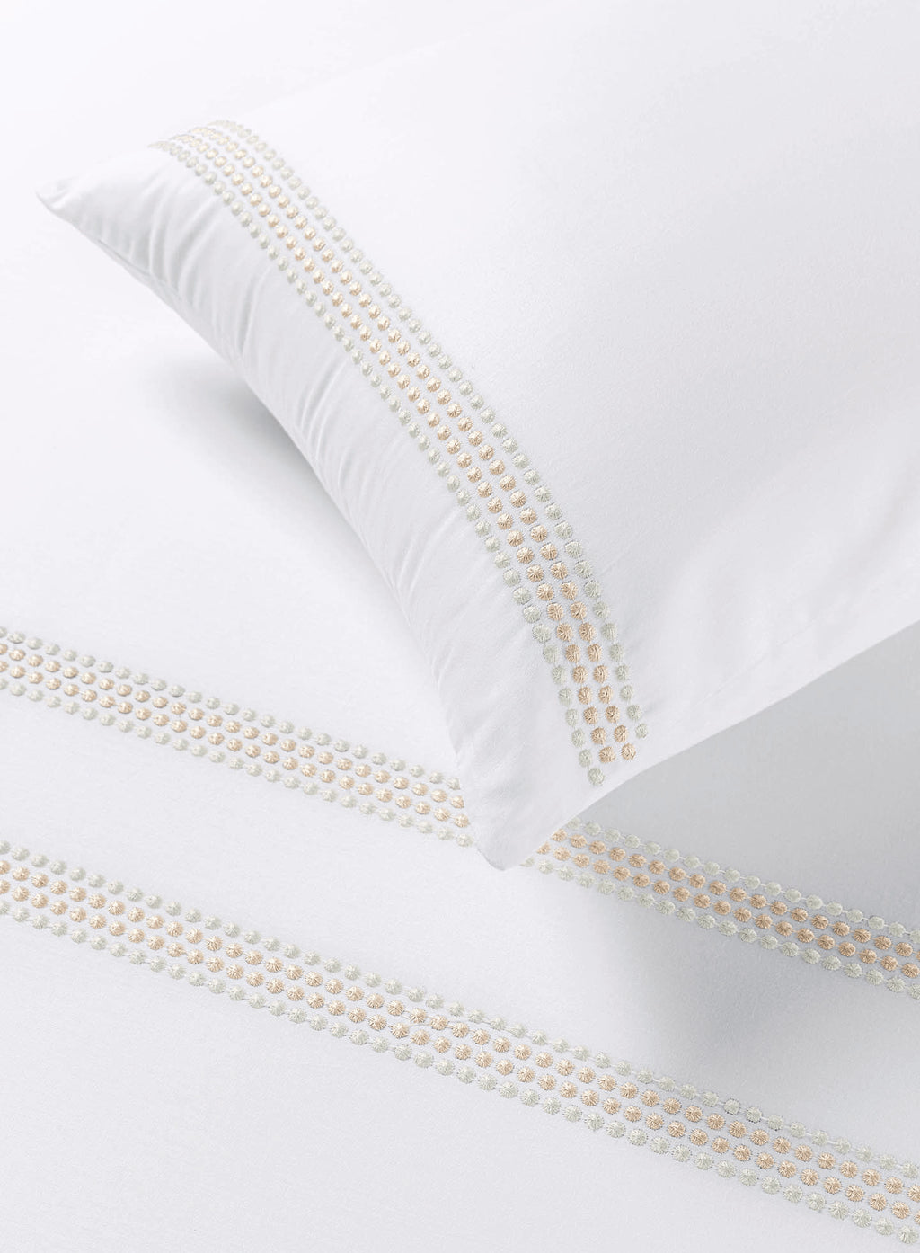 FLYNN-BRILLIANT WHITE-CREAM KING BED SHEET SET