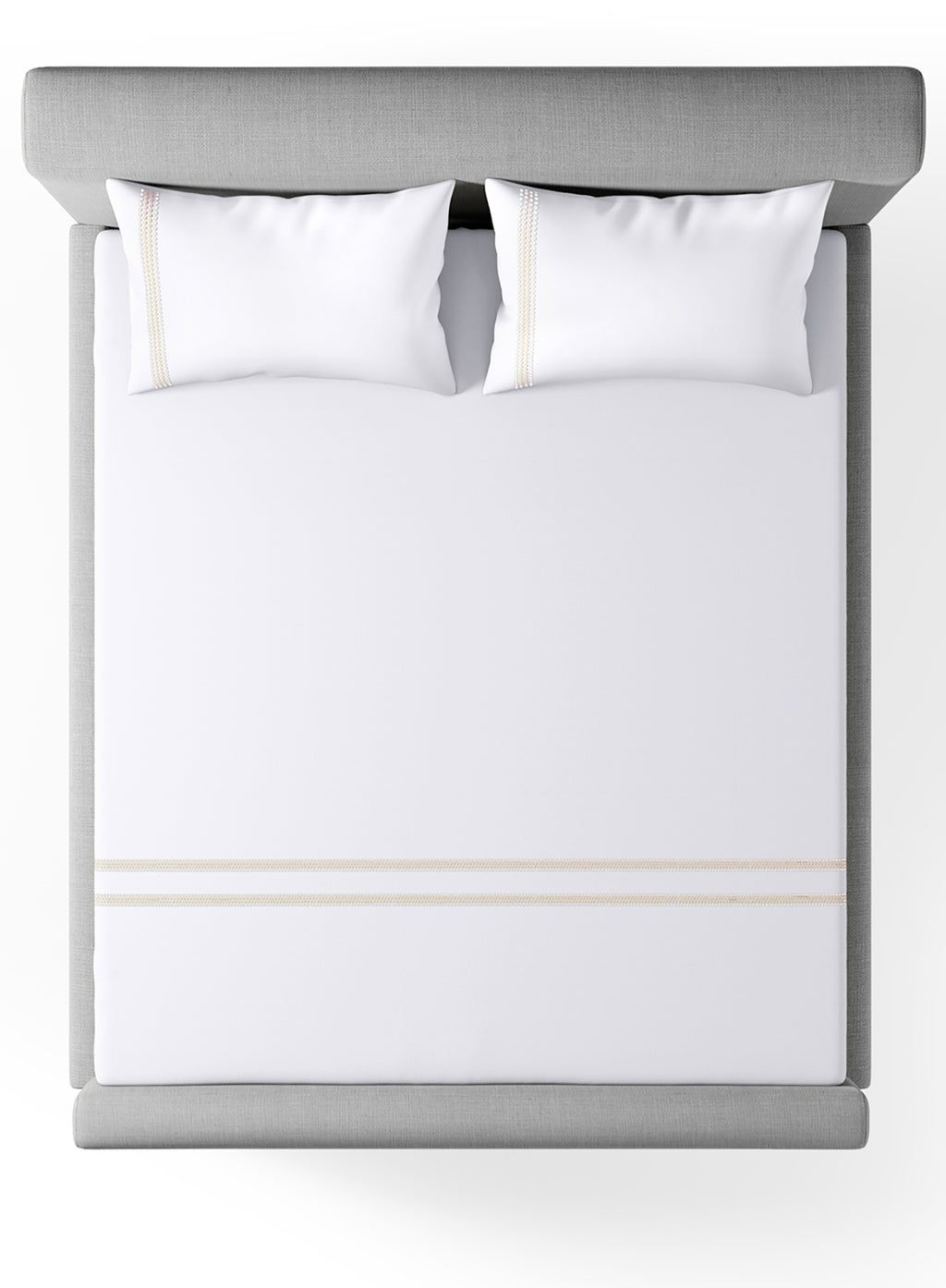 FLYNN-BRILLIANT WHITE-CREAM KING BED SHEET SET
