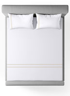 FLYNN-BRILLIANT WHITE-CREAM KING BED SHEET SET