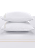 FLYNN-BRILLIANT WHITE-CREAM KING BED SHEET SET