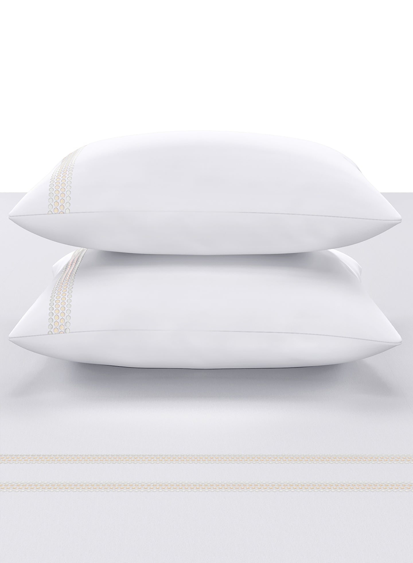 FLYNN-BRILLIANT WHITE-CREAM KING BED SHEET SET