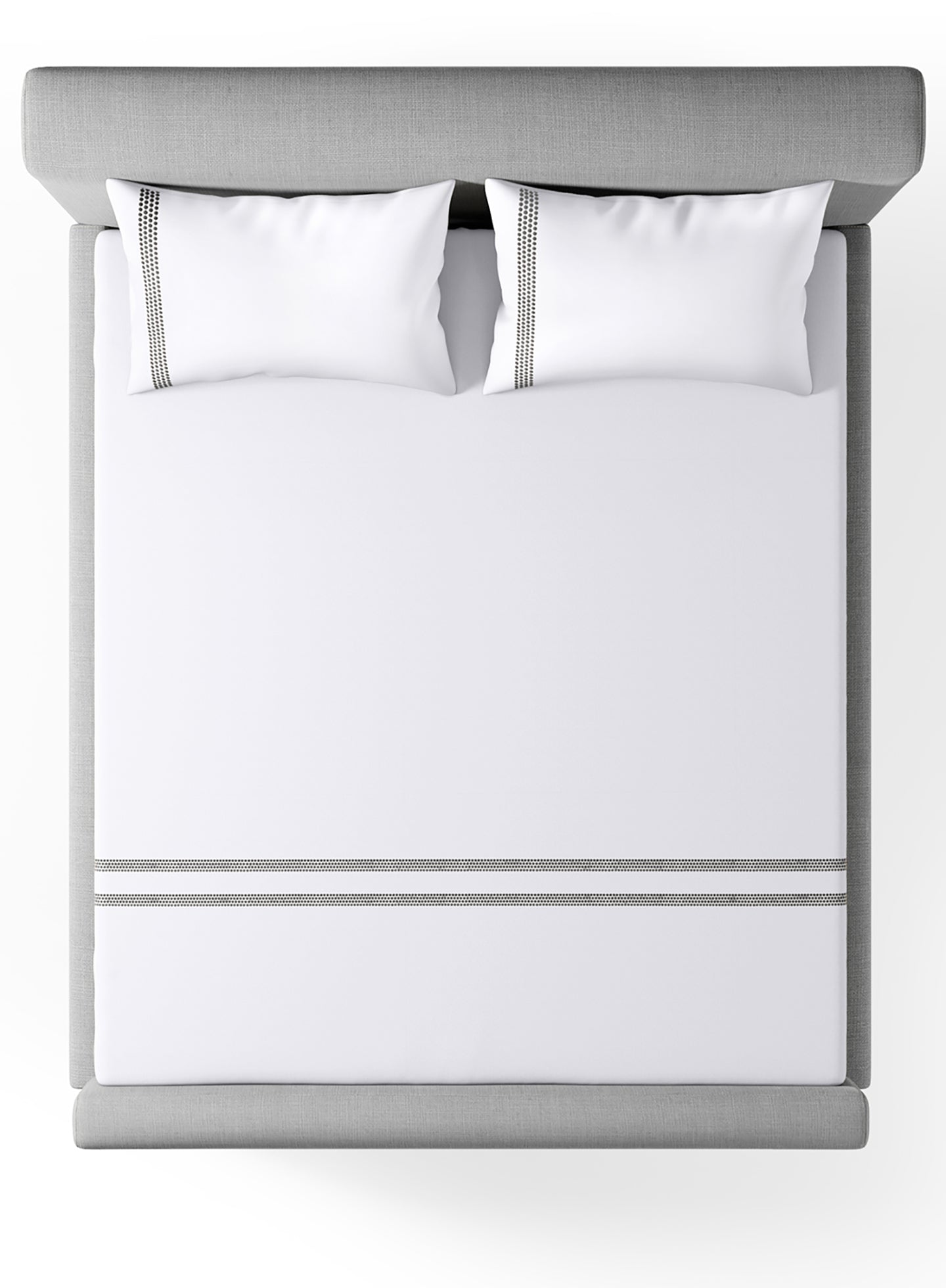 FLYNN-BRILLIANT WHITE-PEWTER KING BED SHEET SET