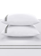 FLYNN-BRILLIANT WHITE-PEWTER KING BED SHEET SET
