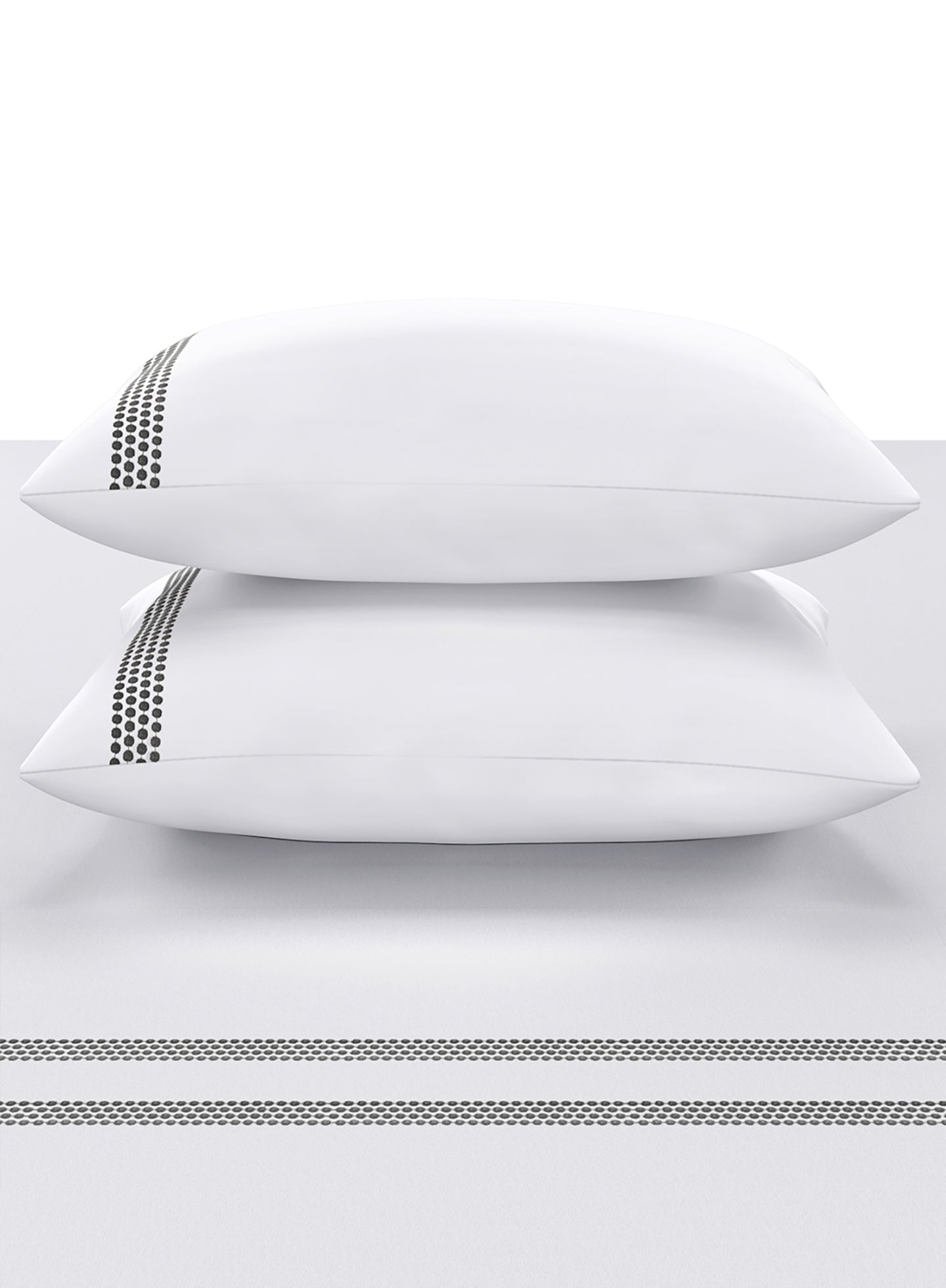 FLYNN-BRILLIANT WHITE-PEWTER KING BED SHEET SET