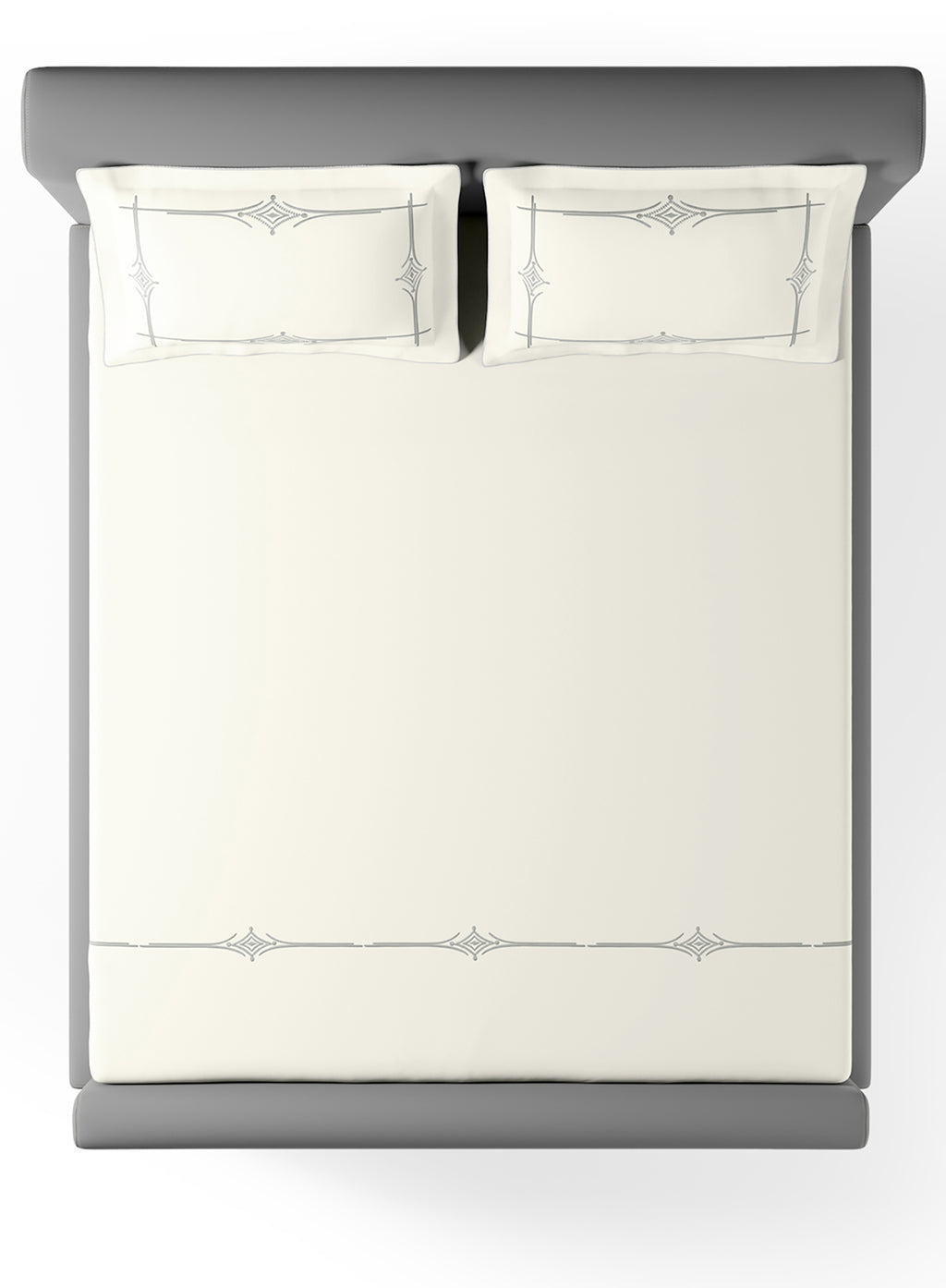 KELSEY-STAR WHITE-CHROME KING BED SHEET SET
