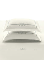 KELSEY-STAR WHITE-CHROME KING BED SHEET SET