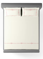 KELSEY-STAR WHITE-ROSE TAN KING BED SHEET SET