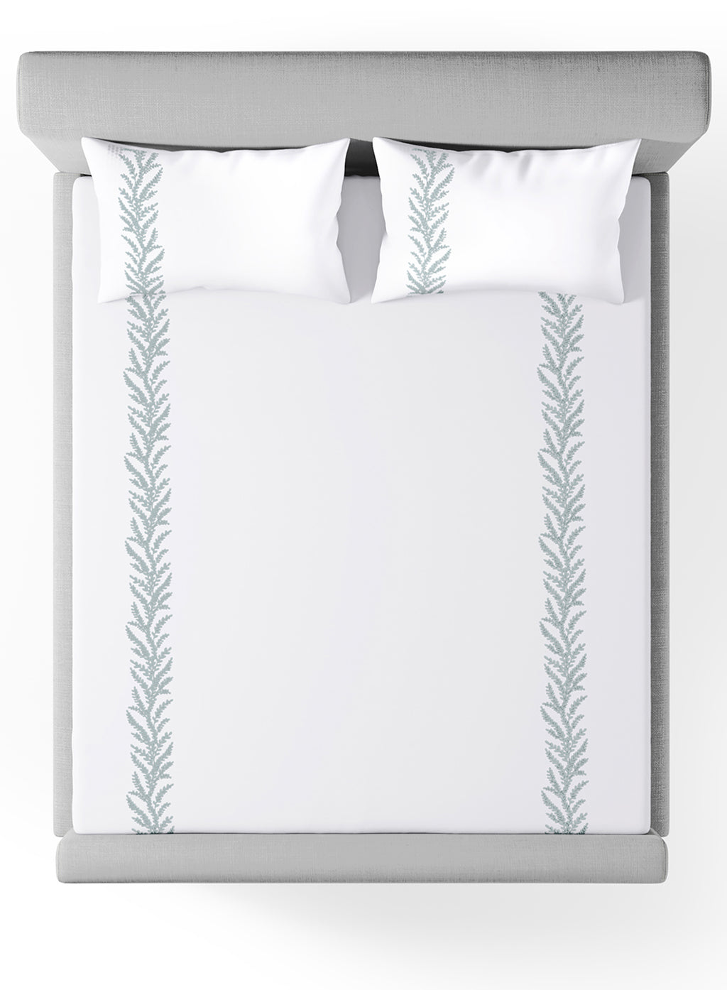 WOODFERN-BRILLIANT WHITE-CELESTE KING BED SHEET SET