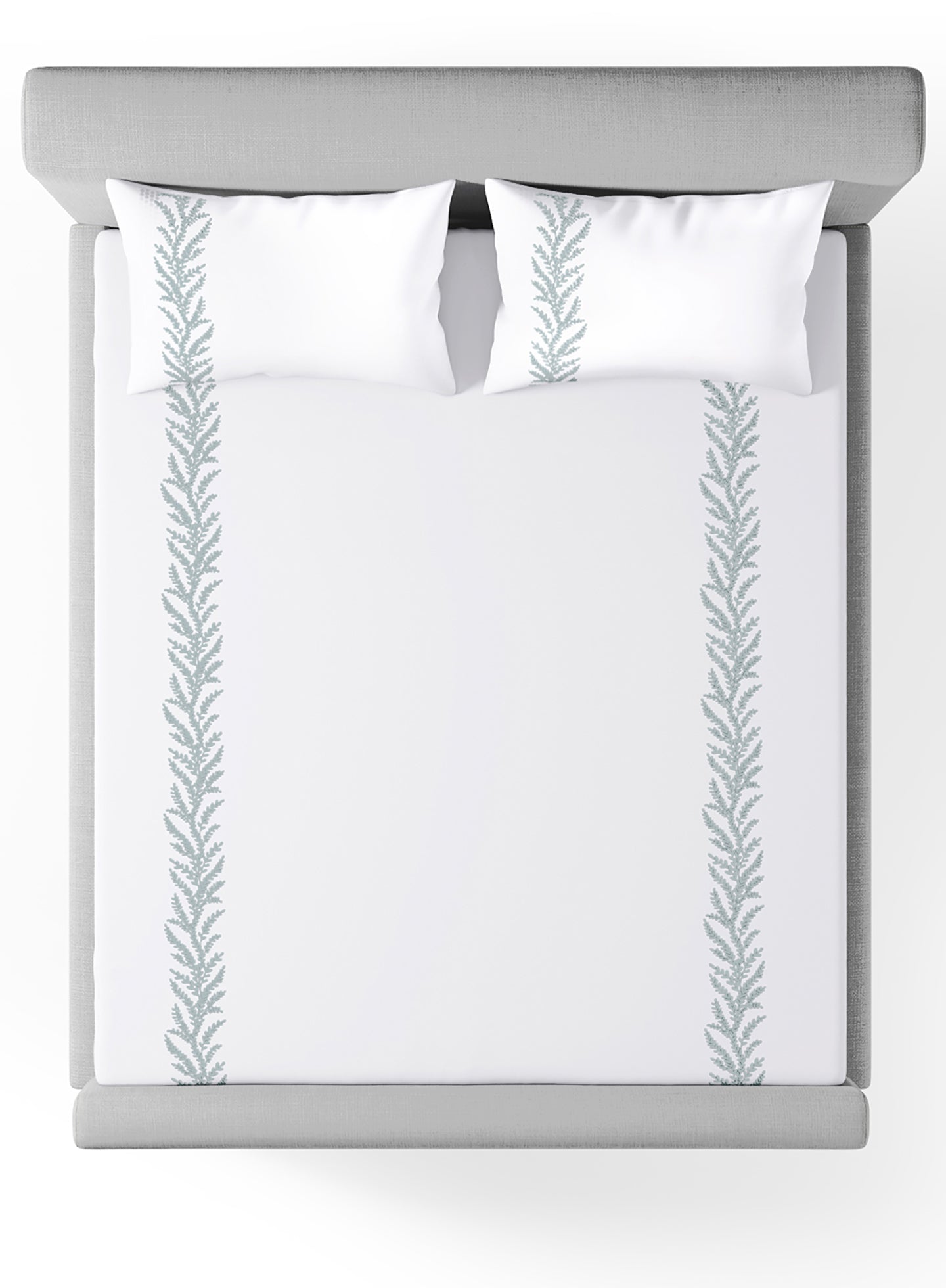 WOODFERN-BRILLIANT WHITE-CELESTE KING BED SHEET SET